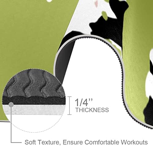 Yoga Mat 72 x 24 Ručno nacrtana masna mačka ekološka prostirka za vježbanje za pilates i podne vježbe