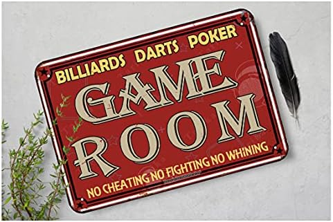 Tarika Billiards Darts Poker Game Room Vintage Izgled Metal 20x30 cm Dekoracije zanata Znak za kućnu spavaću sobu igranje
