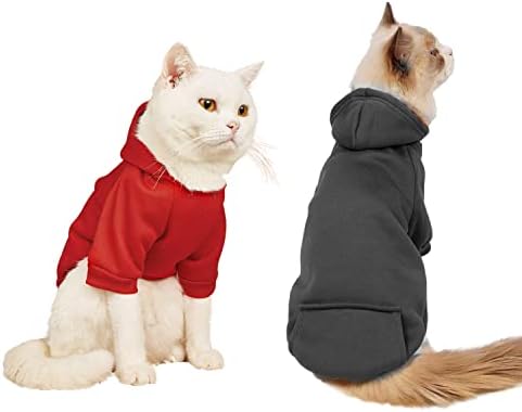 Droolingdog Cat Hoodie Crveni crni kućni ljubimac mačji džemper za mačke kapuljače mali pse prazni hoodie mali psi dukserice