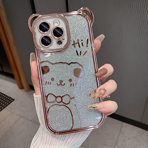 Losin kompatibilan s iPhoneom 14 Pro Max Case Slatka kutija za crtić medvjeda 3D Kawaii Design Fashion Glitter Soft Slim
