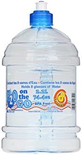 Strelica H2O na boci s vodom, 2,2 litara - velika bistra plastična boca vode s gurnutim poklopcem - napravljena u SAD -u,