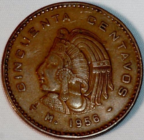 Rijetki kolekcionarski novčić 1956. Meksiko 50 centavos, izvrsno stanje: vrlo fini detalji vidljivi