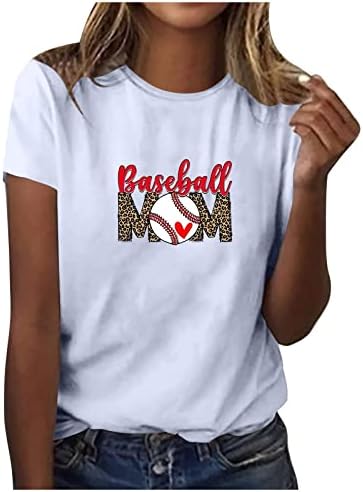 Ženske kratke rukave majice vrhovi o-neck bejzbol mama majice labave ležerne bluze majice košulje za majčin dan