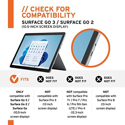 UAG Microsoft Surface Go 3/GO 2 SLUČAJ [10,5-inčni zaslon] W/remen za ruke i remen za rame, plazma bijela/siva + Microsoft