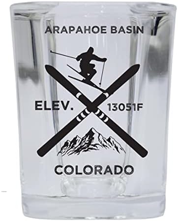 _ Uvozi Arapahoe Basin, Colorado, skije, bordanje, liker od 2 oz s kvadratnom podlogom