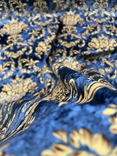 Dekor namještaj kraljevski plavi Europski klasični Damask dizajn mekana baršunasta tkanina s digitalnim tiskom tapecirani