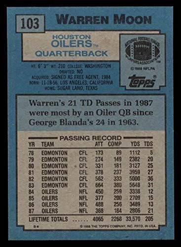 1988. Topps 103 Warren Moon Houston Oilers NM/MT Oilers Washington