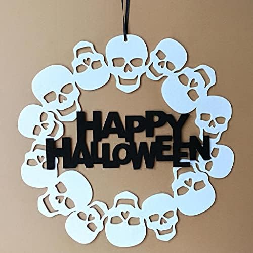 Baoblaze Happy Halloween Skull Viseći znak Netkani privjesni ukrasi