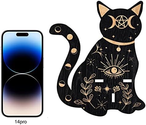 Craspire mala kristalna polica mačka crni kristalni zaslon polica čarobna boho drvena vještica oltara zidna zidna viseća
