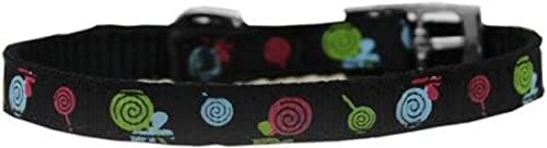 Mirage Pet Products Lollipops Nylon Dog Collar s klasičnom kopčom 3/8 , crna, veličina 14
