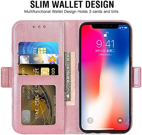 Asuwish Kompatibilan s torbicom-novčanikom iPhone Xs Max i zaštitna folija za zaslon od kaljenog stakla, visećim poklopcem,