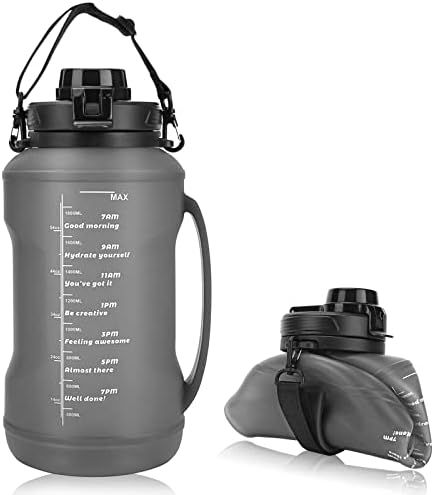 Topretty srušive boce s vodom 64oz/2L BPA besplatno putnička boca s vodom Kolani sa sklopivim bocama za vodu sa slamkama,