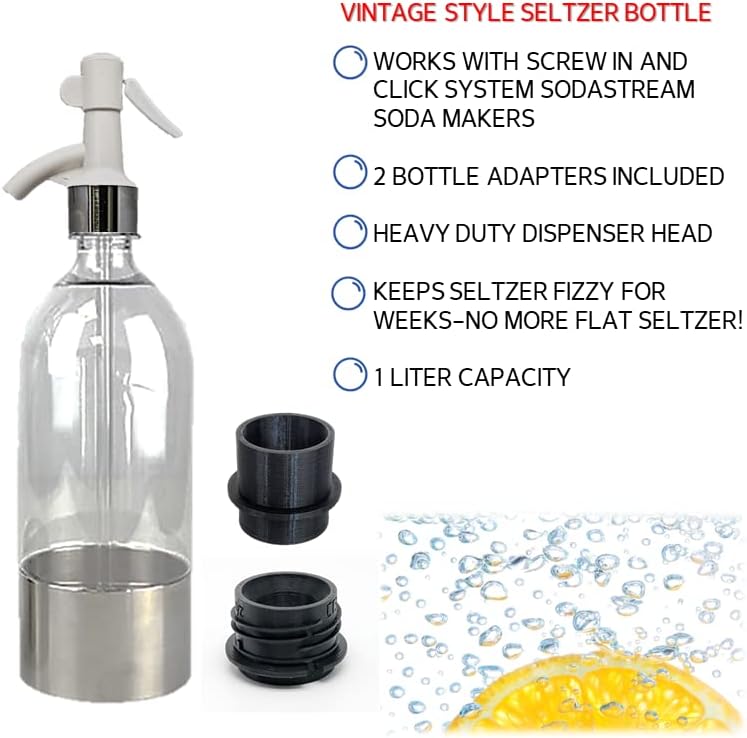 Sodafall Seltzer boca s adapterom za pretvarač za sodastream strojeve/ Fizz Saver Seltzer boca s raspršivačem