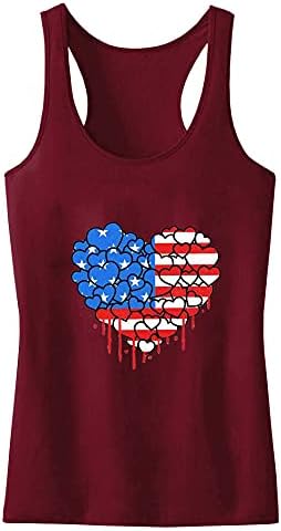 4. srpnja Košulja Košulja za žene za žene Sjedinjene Države Summer casual majice bez rukava pruge kravate Patriotic Trčanje