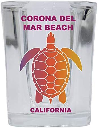 Plaža Corona Del Mar, Kalifornija, dizajn suvenira duge kornjače, četvrtasta čaša