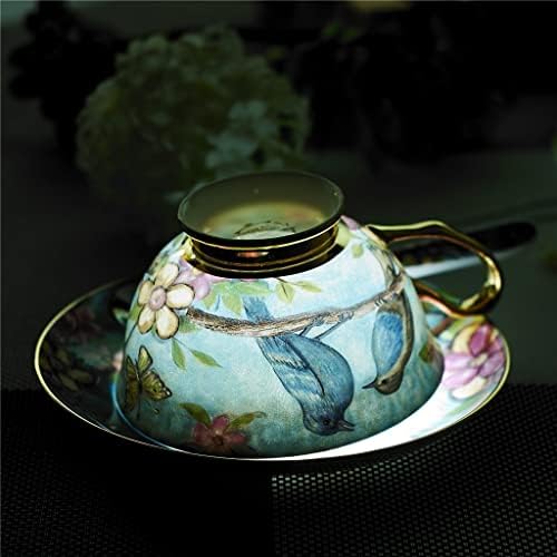 Zhuhw cvjetni i ptičji uzorak europski stil kosti porculanski porculanski šalica za kavu visoki stupanj popodneva čaša za