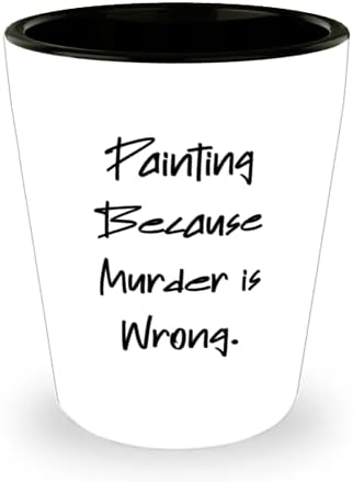 Slikam jer je ubojstvo pogrešno. Čaša za vino, oslikana keramička šalica, šala za crtanje