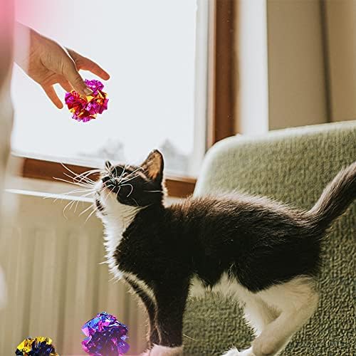 mačja proljetna kuglica za mačke, šarene Milar kuglice za bore, igračke za mačke, interaktivna spiralna igračka za mačiće