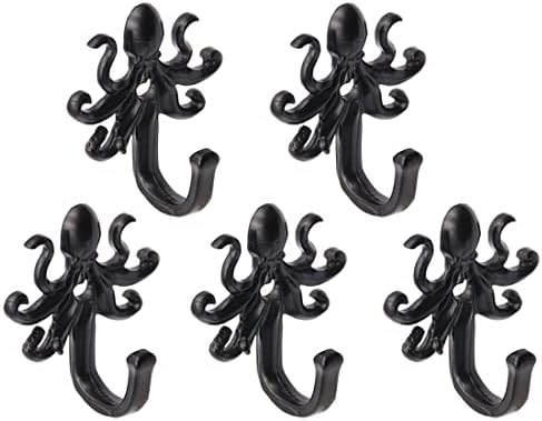 Tongnengliu 5 pakiranje metalni držač za ključeve bez hrđe kuke unutarnji vanjski obalni viseći umjetnički zidni ukrasi Octopus