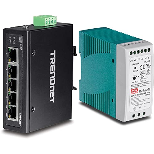 TrendNet s 5-port Očvršćeni industrijski gigabitni prekidač za din-ugrad, kapacitet za prebacivanje od 10 Gbps, IP30 s nazivnim