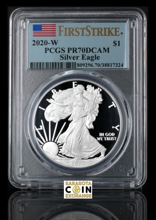 2020. W West Point Mint American Silver Proof 1 $ ONE ONCE SILL 1 PCGS PR70
