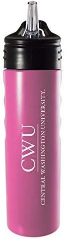 LXG, Inc. Sveučilište Central Washington-24oz. Boca s vodom od nehrđajućeg čelika s slamkom ružičastim