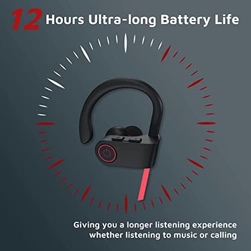 ArgMao U9 Bluetoth slušalice, 12 sati playtime bežični uši ipx7 vodootporne slušalice s mikro-hd stereo nepropusnim ušima