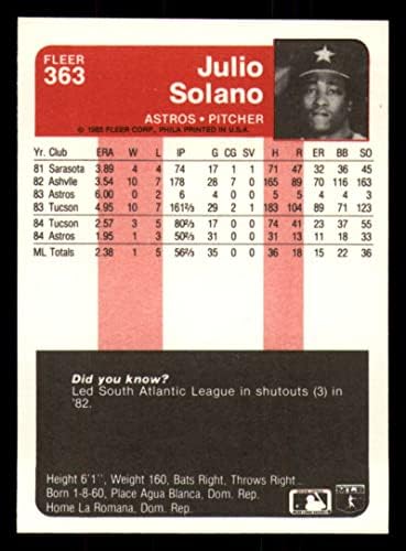 Baseball MLB 1985 Fleer 363 Julio Solano prodaje Astros
