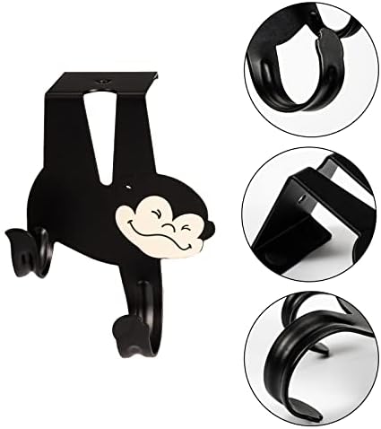Drkun kaput kuka preko kuke za vrata crtani majmunski stil crne kuke 2 PCS za spavaću sobu, vrata, kupaonicu