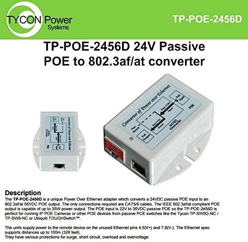 Tycon Power TP-POE-2456D 24VDC Pasivni Poe u 802.3af/At Poe Out