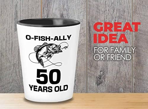 Ljubitelj ribolova čaša od 1,5 oz - 1,5 oz-50-godišnji saveznik-ribolov na ledu Pokloni ribaru Pokloni za kampiranje bas