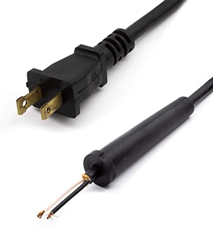 Zamjenski kabel za napajanje SJT, 18 Ga AWG, 2 žice, 6 1/2 ft, 2 zupčanika, s oduzetim krajevima i gumenim sojem