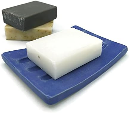 Royal Blue ručno izrađeni sapun za sapun za bar sapun keramike, držač spužve u pravokutniku